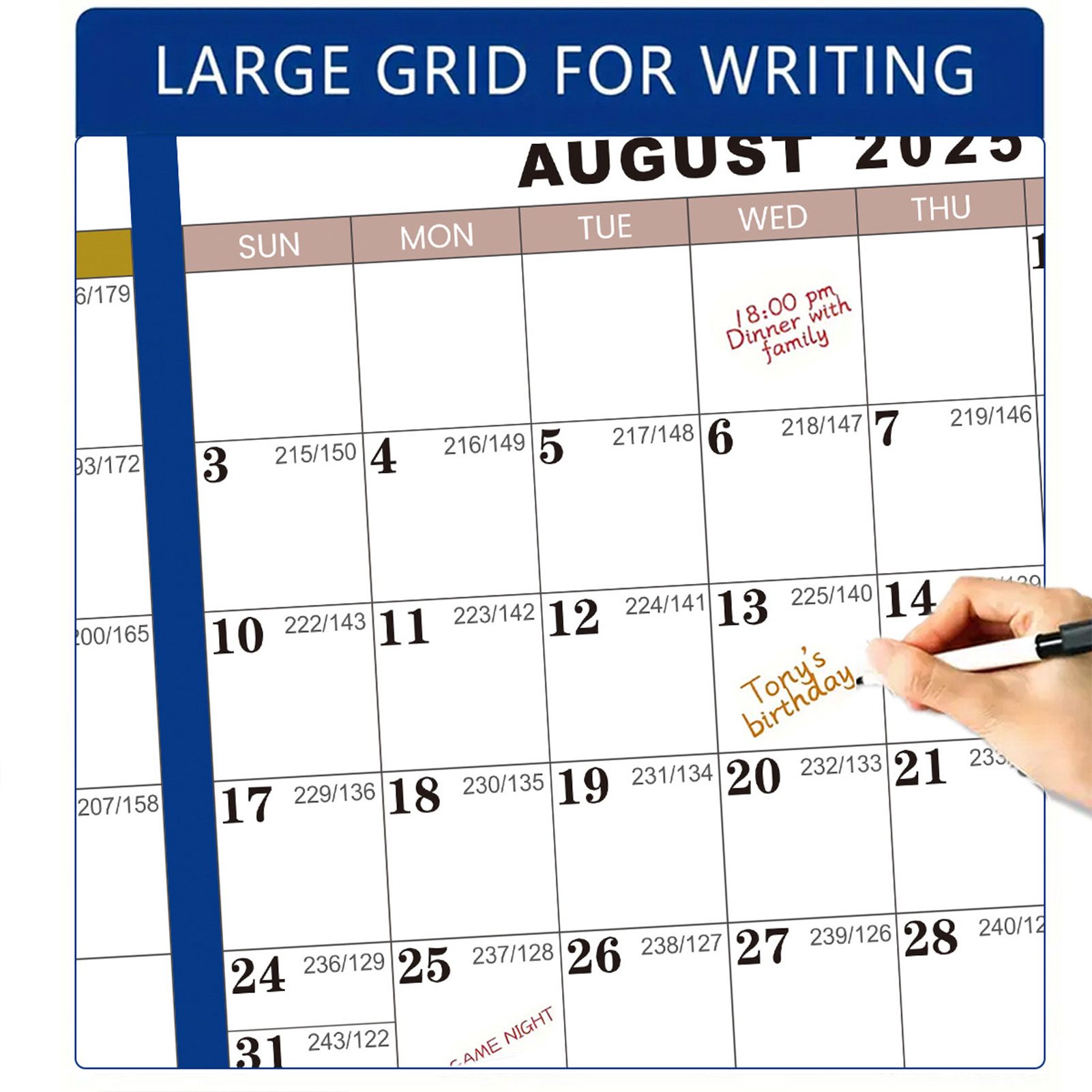 English Home Office - Calendario da parete laminato fronte-retro inglese