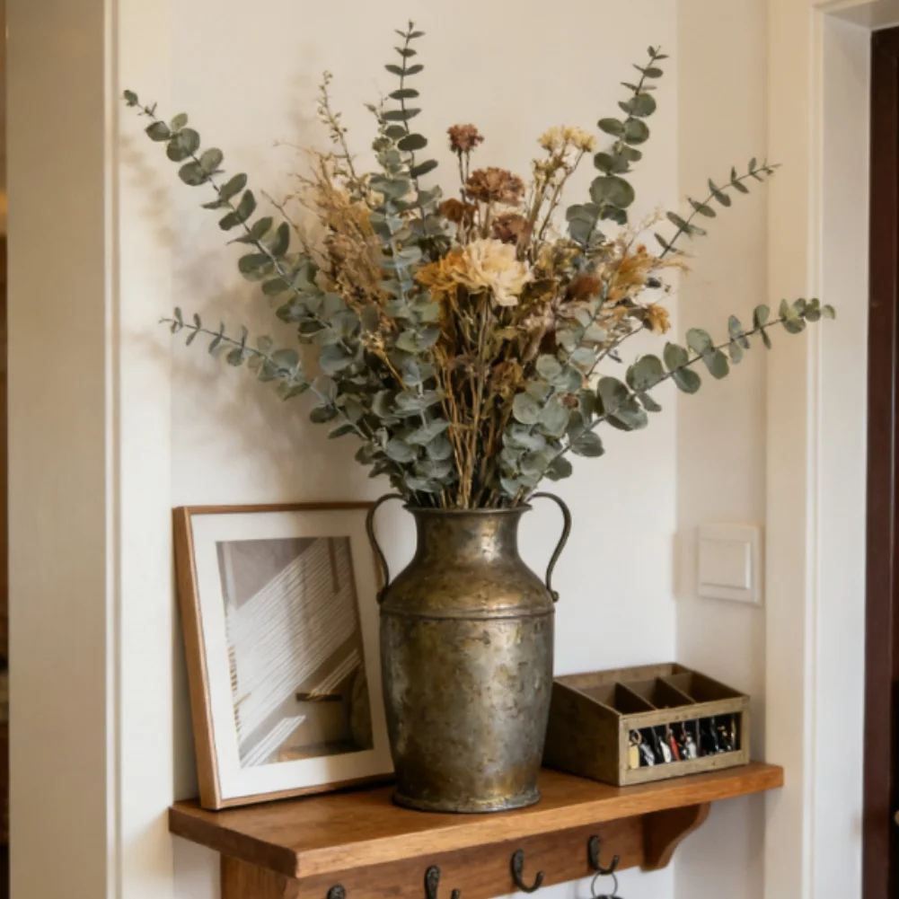 Home Office Backdrop - Bouquet di foglie di eucalipto artificiali,