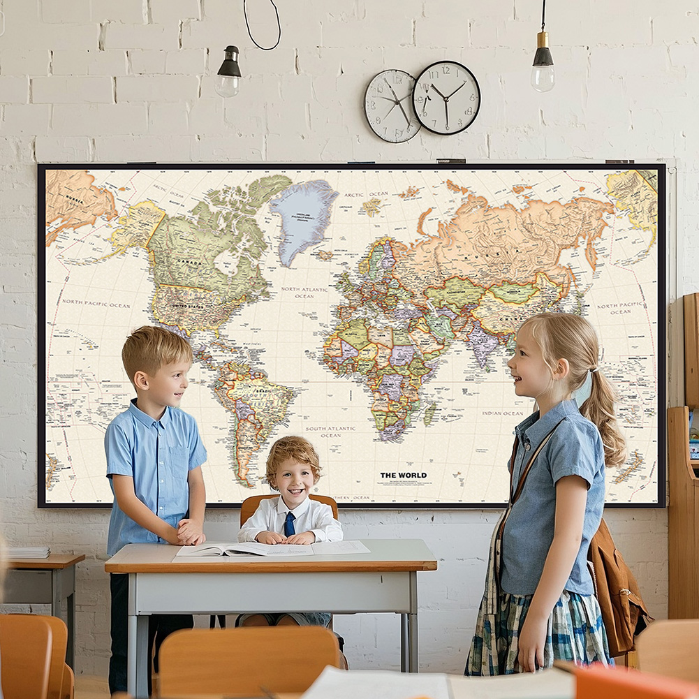 150x225 cm Mappa del mondo ret - Home Office Backdrop recensione e prezzo