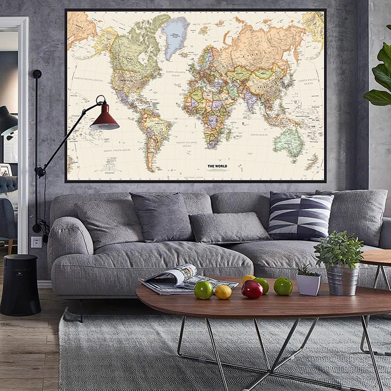 150x225 cm Mappa del mondo ret - Home Office Backdrop recensione e prezzo