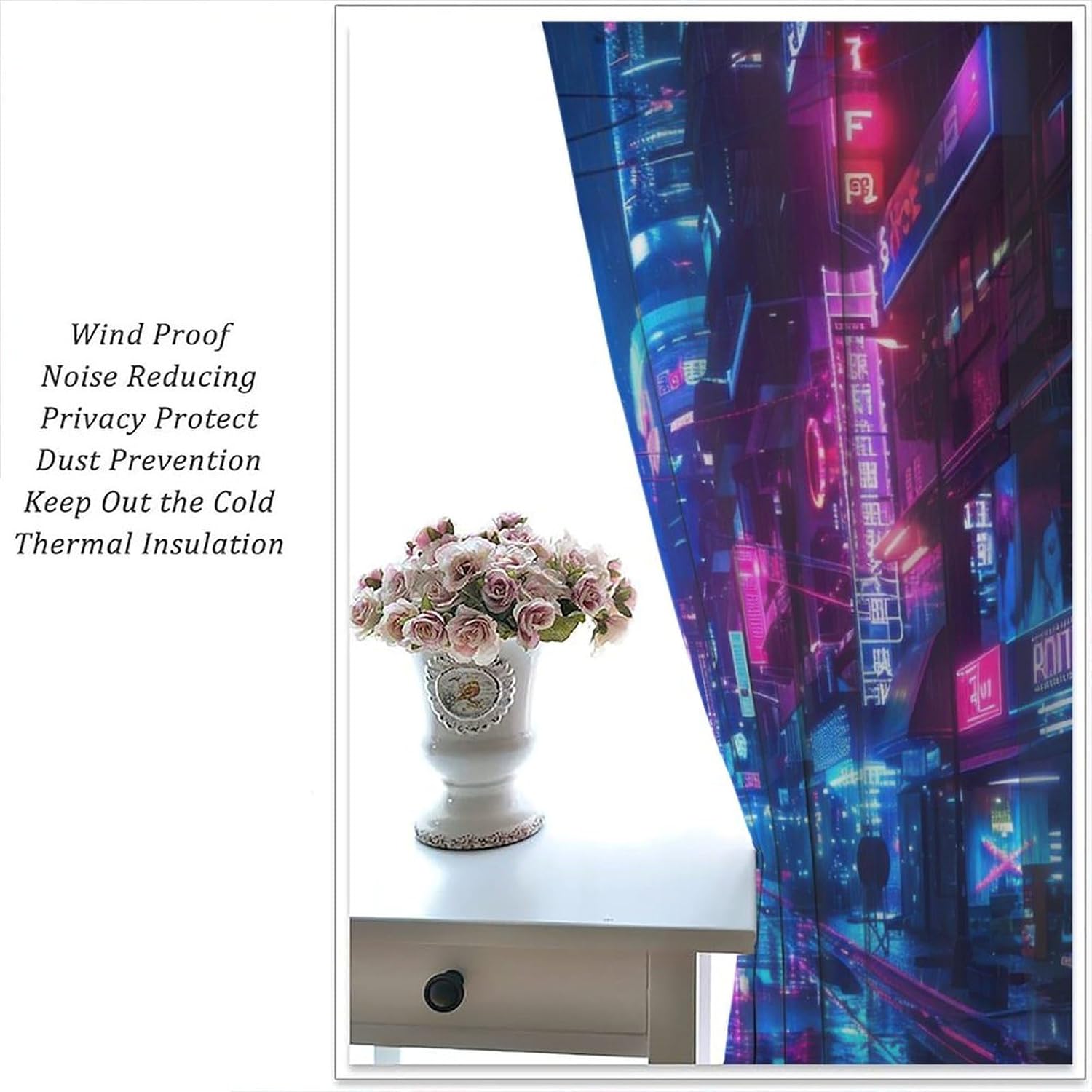 Tenda Cyberpunk Neon con Paesa - Home Office Backdrop recensione e prezzo