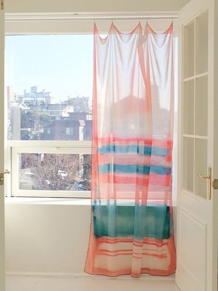 Tende in Chiffon Rosa con Moti - Home Office Backdrop recensione e prezzo